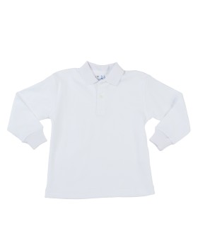 Florence Eiseman White Long Sleeve Polo Shirt
