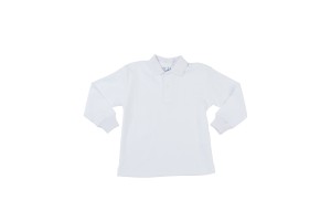 Florence Eiseman White Long Sleeve Polo Shirt