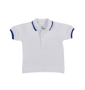 Florence Eiseman Boys White with Royal Blue Tipping SS Polo